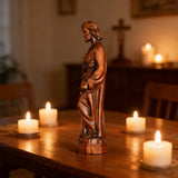 Joseph Wooden Round Carved Tabletop Ornament