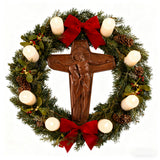 🕯️ Joan of Arc Cross Wood Carving – Our Lady of Sorrows / Crucifix