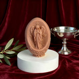 Oval Virgin Mary Scented Candle: A Sacred Blend of Devotion & Elegance