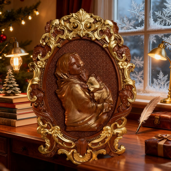 Our Lady & Child Wooden Plaque: A Christian Symbol of Mary’s Love & Christ’s Humble Birth