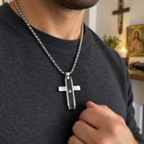 Modern Carbon Fiber Cross Necklace – A Bold Symbol of Faith & Strength