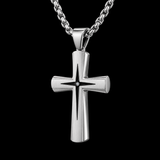 Starburst Cross Necklace – Silver Christian Pendant