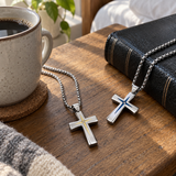 Starburst Cross Necklace – Silver Christian Pendant