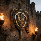 Archangel Michael Sword & Shield Wall Plaque - Divine Protection in Spiritual Warfare