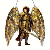 Archangel Michael Stained-Glass Style Acrylic Suncatcher: Divine Protection for Your Space 🛡️