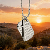 Lord’s Prayer Cross Dog Tag Necklace: Faith That Rides With You
