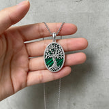 Tree of Life Malachite Zinc Alloy Necklace – Growth, Strength & Timeless Nature