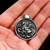 Saint George Necklace Amulet Stainless Steel Pendant