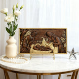 Nativity Scene Wood Carved Plaque, Religious Wall Decor, Christmas Gift