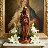 Saints Teresa Round Wooden Art Jewelry