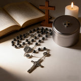 Black Onyx Rosary Necklace: A Bold Token of Devotion for Prayer & Daily Wear