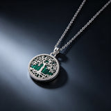 Tree of Life Malachite S925 Silver Necklace – Growth, Heritage & Natural Elegance