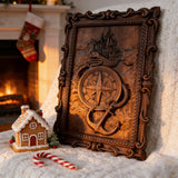 Nautical Compass & Anchor Hand-Carved Wood Wall Art: Adventure Woven in Beechwood