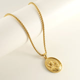 18K Gold Plated Blessed Virgin Mary Madonna and Infant Jesus Necklace