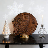 Owl Hand-Carved Beechwood Wall Art