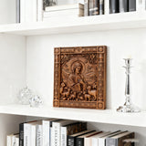 The Good Shepherd Beechwood Icon – Hand-Carved Christian Home Decor | Christ the Shepherd Wall Art