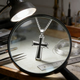Silver & Black Textured Cross Necklace: A Stylish Fusion of Faith and Edge