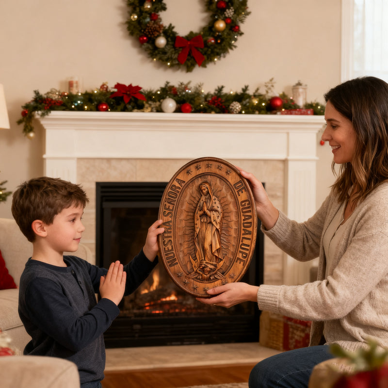 Vintage Colorful Our Lady of Guadalupe Wood Carving 🎨🪵 - Patron Saint of the Americas & Unborn Children 🙏🛡️