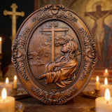 The Prayer in Gethsemane Solid Wood Carving: Find Steady Strength in His Sorrow