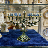 Vintage Vine & Flower 9-Branch Jewish Menorah