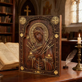 Our Lady of Sorrows Wooden Wall Decor - Our Lady of the Seven Arrows Softens the Heart of Evil