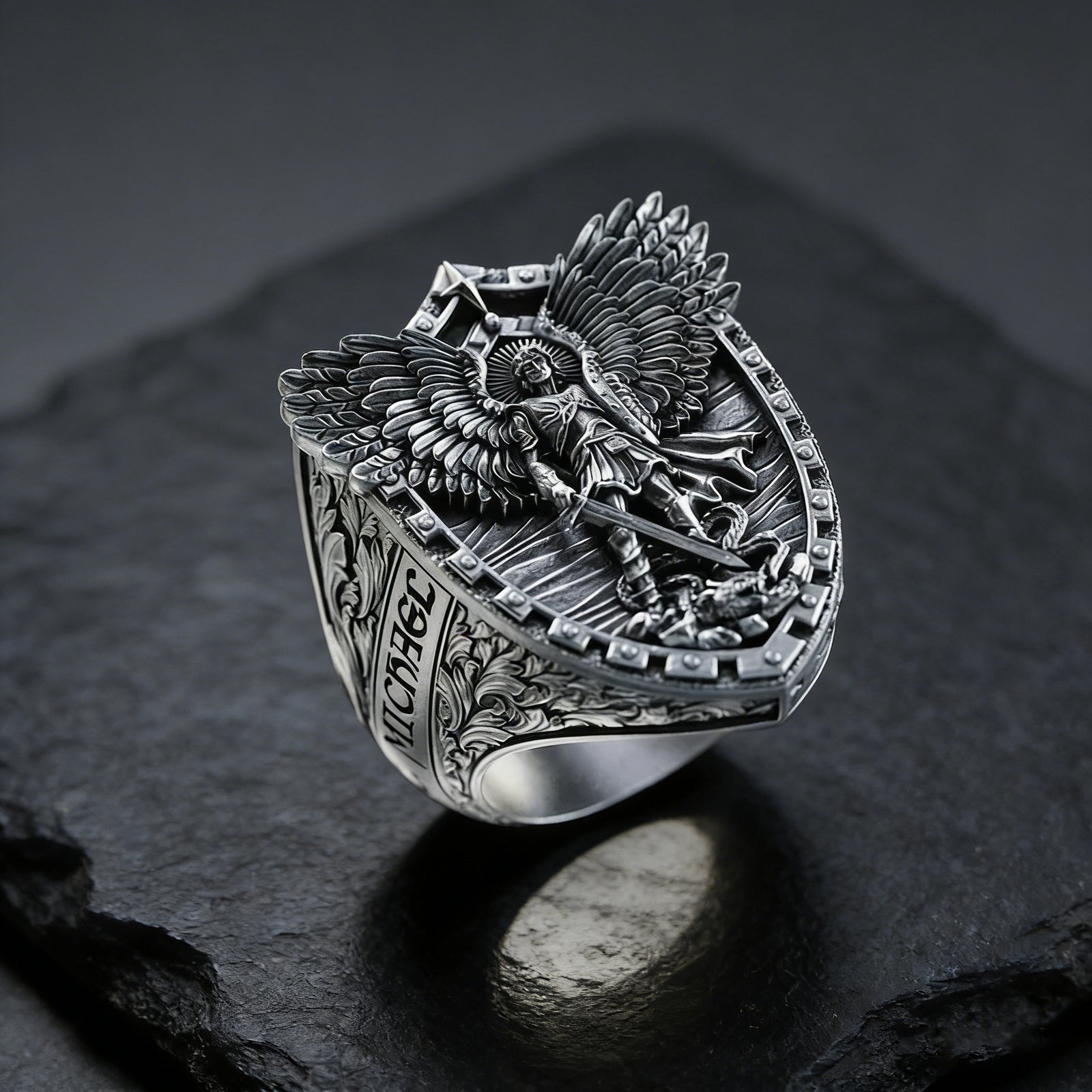 Archangel Michael Steel Titanium Ring——Giving us the strength and 