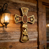 “Bless This Child” Prayer Boy/Girl Cross Wooden Sculpture