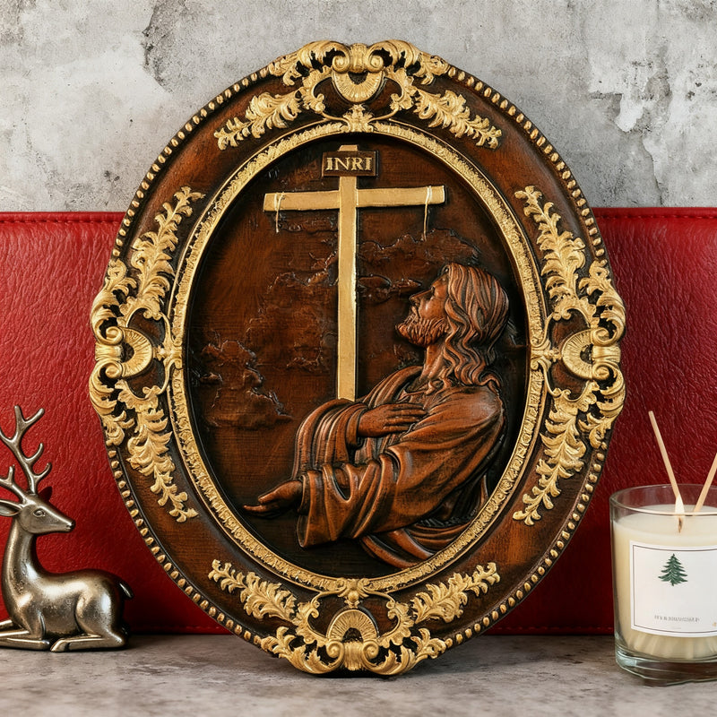 Jesus Hill Garten Gebet Plaque Holz schnitzerei