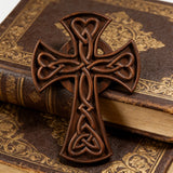Celtic Love Cross Hand-Carved Wooden Wall Art: Faith, Unity, and Timeless Craft
