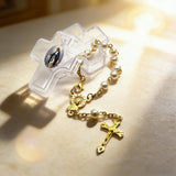 6mm Pearl Rosary Bracelet with Cross Case | Catholic Devotional Jewelry