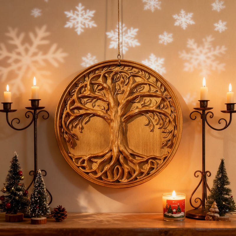Tree of Life Wood Wall Art Decor Best Christmas Gift - With Free Stand