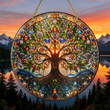 Tree of Life Stained Glass Acrylic Hanging Decor: Divine Beauty for Your Faith Space ✨