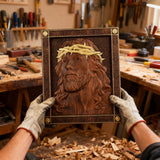 ✝️ Hand-Carved Jesus Thorn Crown Wood Art: A Christian Symbol of Redemption & Grace