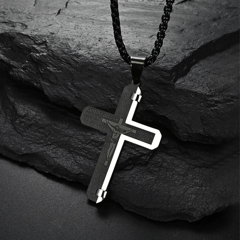 Stainless Steel Cross Necklace - With free Chain