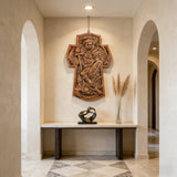 Archangel Michael Hand-Carved Ashwood Cross Plaque