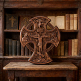 Hand-Carved Beechwood “Hand of Redemption” Crucifix | The Passion and Divine Grace of Christ