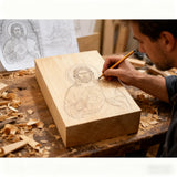 Sacred Heart Wood Carvings: Jesus & Mary, Handcrafted Tokens of Divine Love