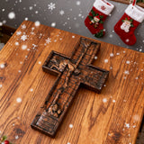 Bgcopper 6 inches Savior Jesus Cross Wood carving - Mini version