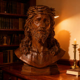 Boxwood Jesus Crown with Thorns Half-Length Desktop Ornament