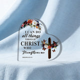 Heart-Shaped Cross Acrylic Decor: A Daily Reminder of Strength in Faith