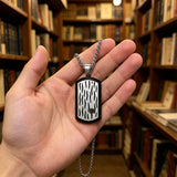Water Ripple Texture Dog Tag Pendant Necklace