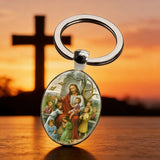 Jesus and the Children Oval Keychain: A Symbol of Love and Innocence