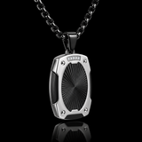 Radiant Shield Pendant Necklace – Titanium Steel Faith-Inspired Men's Necklac