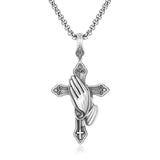 2023 Newest Pure Pewter Prayer Hand Necklace - Pray Anytime, Anywhere