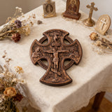 Hand-Carved Beechwood “Hand of Redemption” Crucifix | The Passion and Divine Grace of Christ