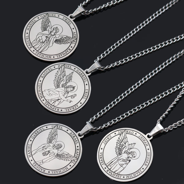 Seven Archangel's Medal Pendant Amulet - Under their wings, we walk with peace of mind