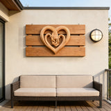 12-inch heart-shaped wood carving: carving time in the name of love