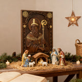 Bgcopper Saint Patrick Wood Carved Icon Religious Gift Wall Hanging Art Work