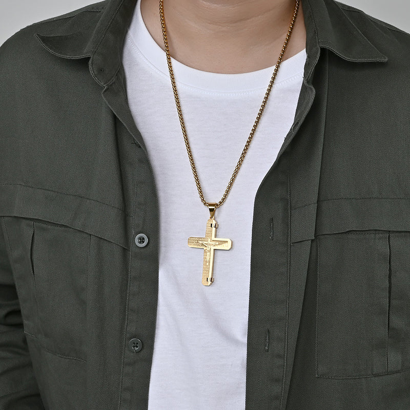 Stainless Steel Cross Necklace - With free Chain