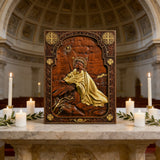 Jesus in Gethsemane Hand-Carved Wood Wall Art: The Weight of His Humble Sorrow